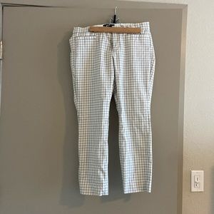 Banana Republic White & Black Windowpane Dress Pants